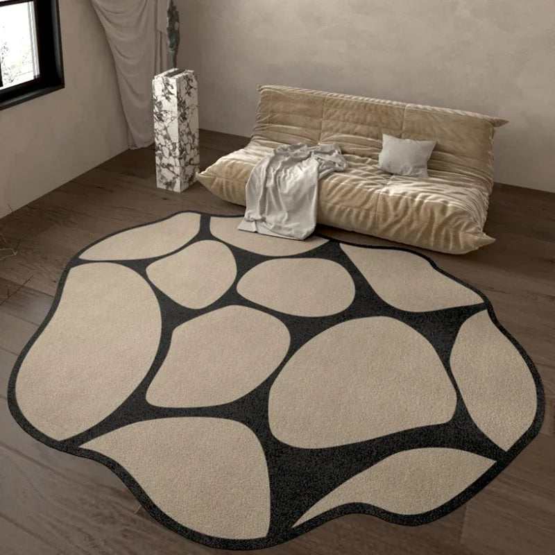 Modern Minimalist Style Irregular Carpet Simple Bedroom Non-slip Thickened Mats Leisure Large Area Soft Fluffy Home Plush Rug