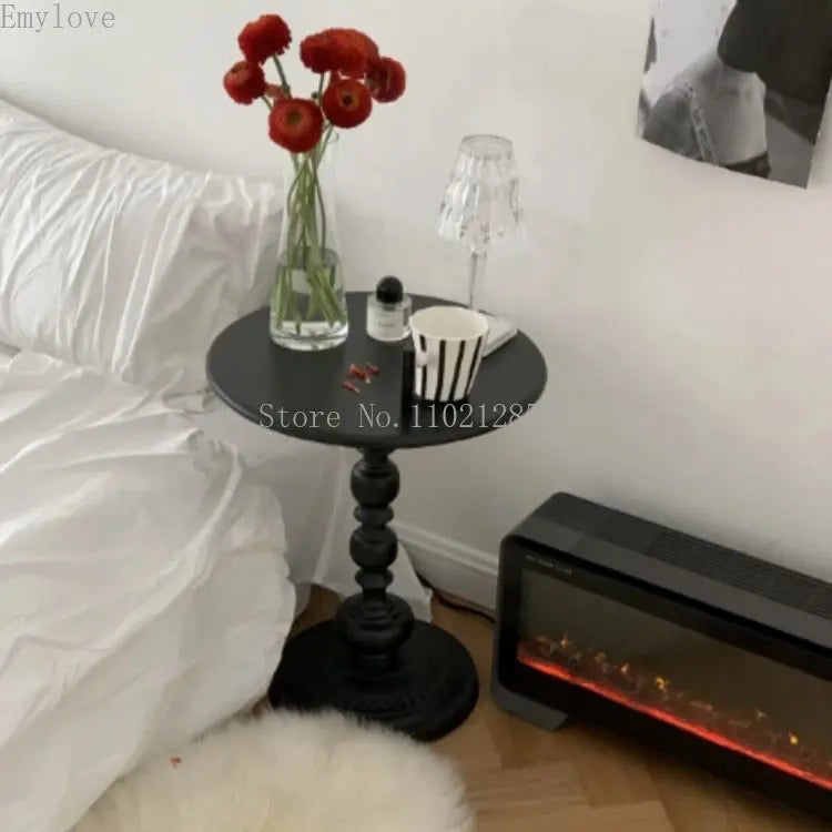 Nordic Wrought Iron Retro Side Table Living Room Sofa Side Table Coffee Table Round Table Small Apartment Balcony Table