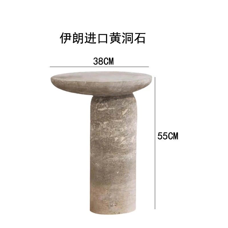 Marble Sofa Side Table Nordic Natural Cave Stone Designer Model Room Creative Side Table