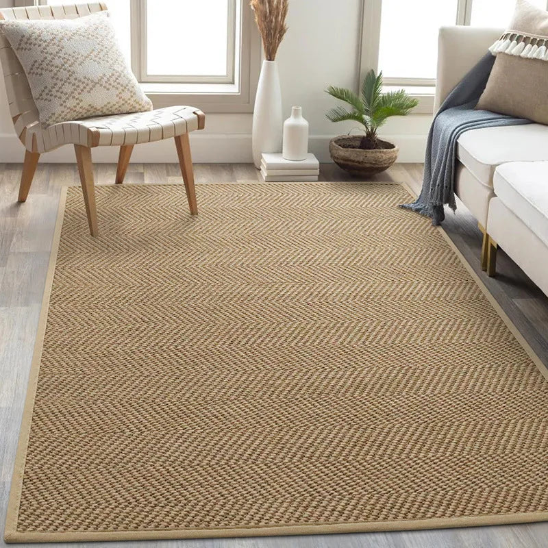 Living Room Carpet Natural Jute Hand Woven Home Decoration Bedroom Rug Wear Resistant Durable Soft Comfortable Breathable Mats